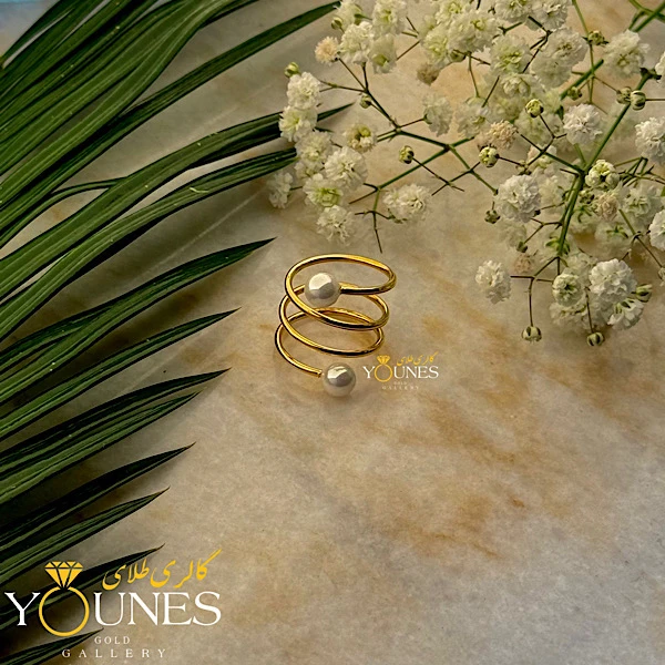 انگشتر مروارید پیچ طلا